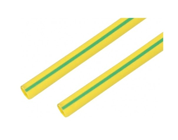 Термоусаживаемая трубка REXANT 25-0007 ТУТ нг 50,0/25,0мм, желто-зеленая (уп.10 шт. по1м)