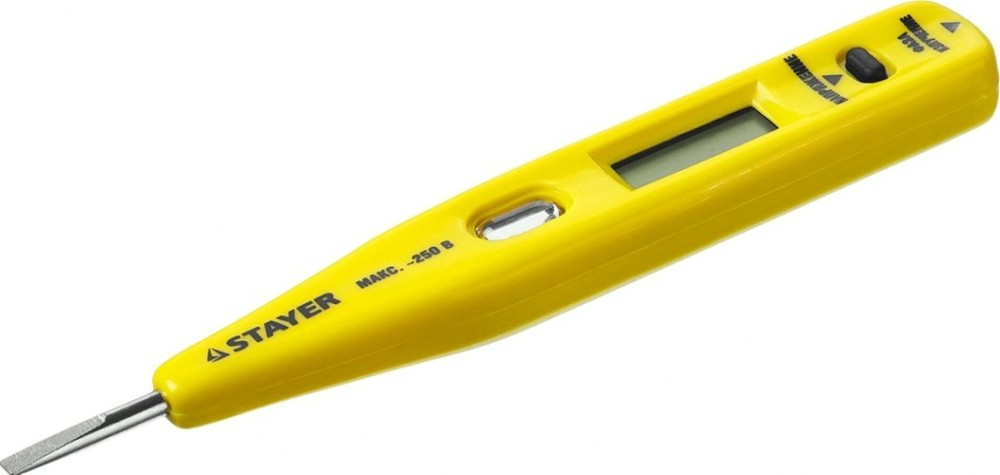 Тестер напряжения 12-220В STAYER "MASTER" цифровой со световым индикатором, 125мм, 45290 [45290]