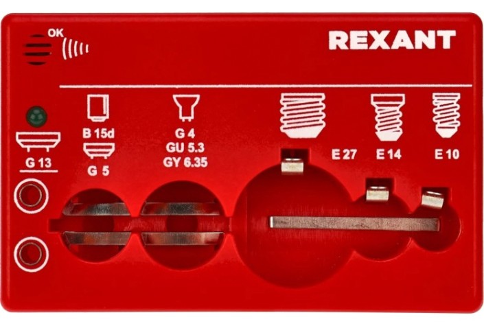 Тестер REXANT 604-803 для ламп, портативный, на батарейке Тестер REXANT 604-803 для ламп, портативный, на батарейке