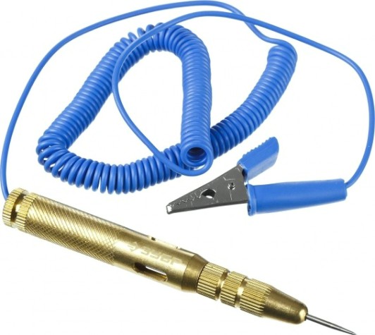 Тестер ЗУБР ЭКСПЕРТ пробник для автопроводки, латунный, провод 150см, [25740]