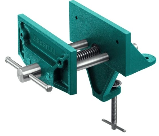 Тиски KRAFTOOL 155мм столярные на струбцине, переносные, 155 мм [32720-155]