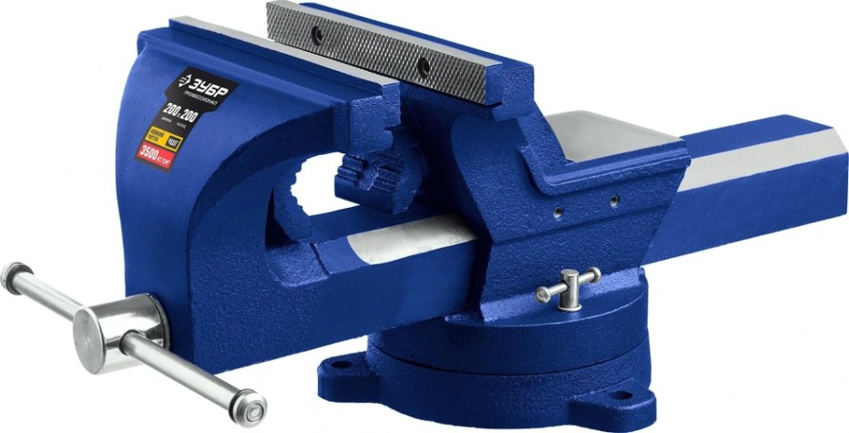 Тиски ЗУБР ПРОФЕССИОНАЛ индустриальные с регулировкой 200 мм [32703-200]