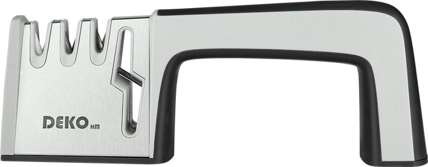 Точилка для ножей DEKO KS01 универсальная, 4 режима заточки, черно-серая [041-0026]
