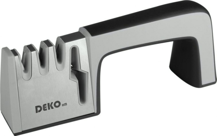Точилка для ножей DEKO KS01 универсальная, 4 режима заточки, черно-серая [041-0026]