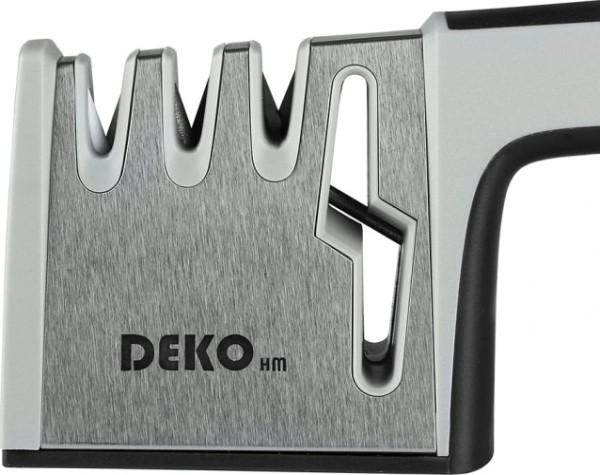 Точилка для ножей DEKO KS01 универсальная, 4 режима заточки, черно-серая [041-0026]