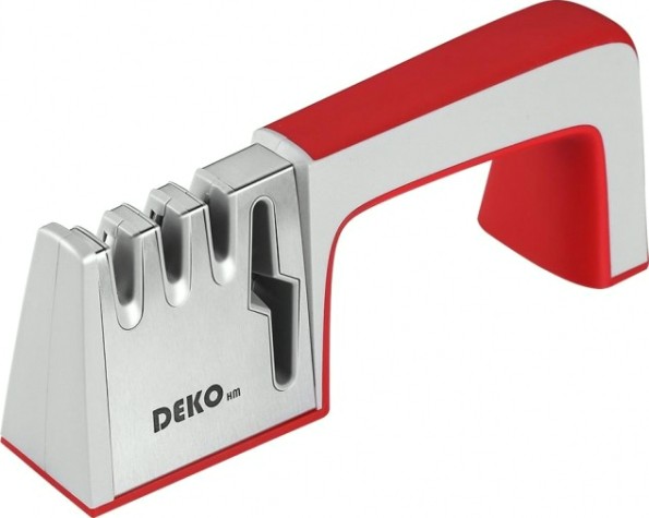 Точилка для ножей DEKO KS01 универсальная, 4 режима заточки, красно-серая [041-0025]