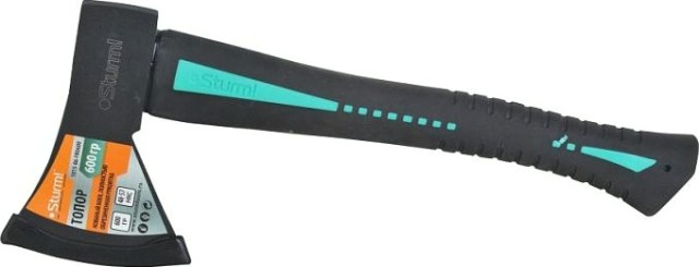 Топор Sturm 1015-06-FR0600 600гр. (кованый боек, удлинен. полностью обрезин.