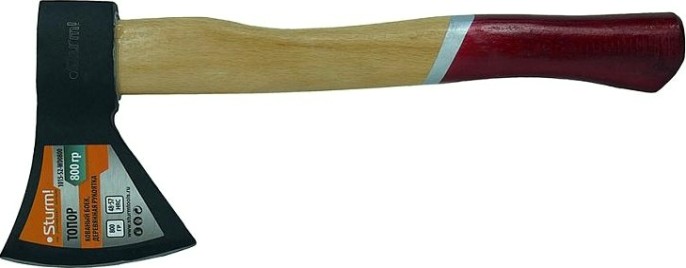 Топор Sturm 1015-52-WD0800 800гр. (кованый боек, деревянная рукоятка)