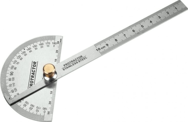 Транспортир DEKO DKM198 с линейкой из нержавеющей стали 198мм [041-0221]