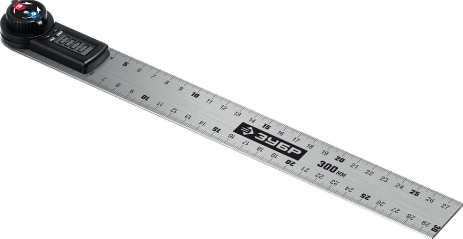 Транспортир-угломер ЗУБР 300мм электронный, Профессионал [34296]