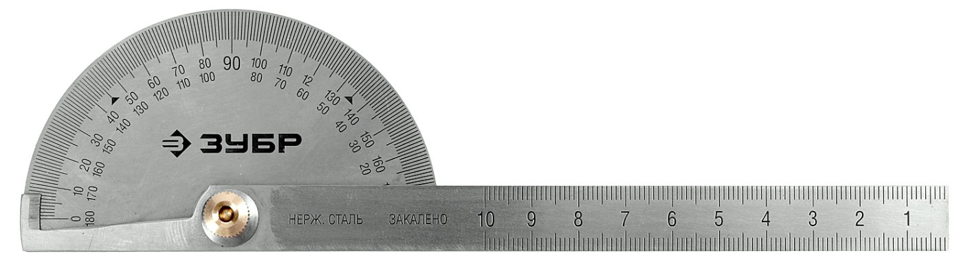 Транспортир ЗУБР ЭКСПЕРТ из нержавеющей стали [34292]