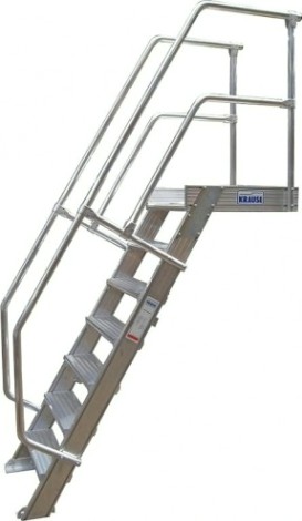 Трап с платформой KRAUSE 10 ступеней, угол наклона 45 град., ширина ступеней 1000 мм 824592 [824592]