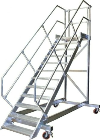 Трап с платформой KRAUSE 10 ступеней, угол наклона 45 град., ширина ступеней 800 мм 828095 [828095]