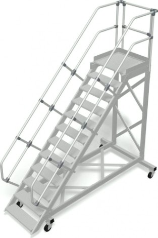 Трап с платформой KRAUSE 12 ступеней, угол наклона 60 град., ширина ступеней 600 мм 828712 [828712]