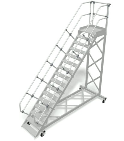 Трап с платформой KRAUSE 16 ступеней угол наклона 60 град., ширина ступеней 600 мм 828750 [828750]