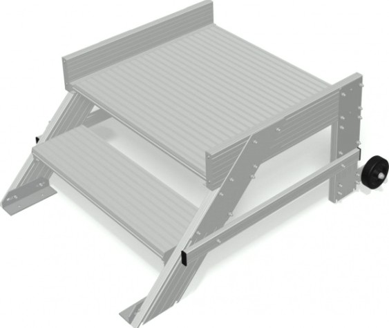 Трап с платформой KRAUSE 2 ступени, угол наклона 45 град., ширина ступеней 1000 мм 810410 [810410]