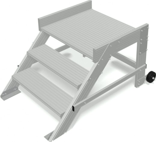 Трап с платформой KRAUSE 3 ступени, угол наклона 45 град., ширина ступеней 800 мм 810380 [810380]