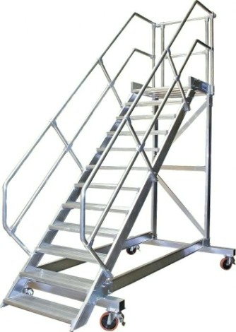 Трап с платформой KRAUSE 6 ступеней, угол наклона 60 град., ширина ступеней 600 мм 828651 [828651]