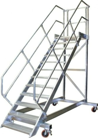 Трап с платформой KRAUSE 6 ступеней, угол наклона 60 град., ширина ступеней 800 мм 828859 [828859]