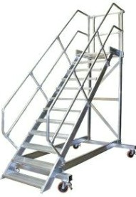 Трап с платформой KRAUSE 8 ступеней, угол наклона 45 град., ширина ступеней 800 мм 828071 [828071]