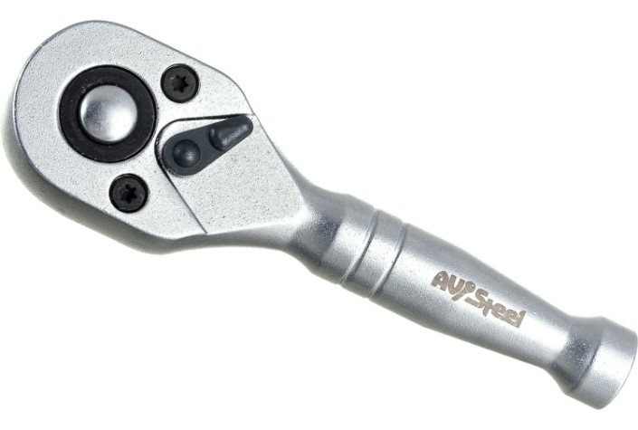 Трещотка 1/4" AV Steel AV-508600 72-зубца укороченная, 95 мм
