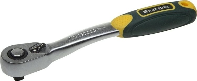 Трещотка для торцовых головок KRAFTOOL "PRO" 1/4", 72 зуба, изогнутый 27795-1/4_z02 [27795-1/4_z02]