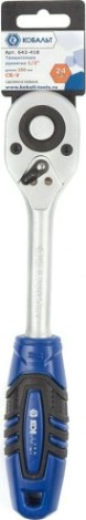 Трещотка Кобальт 642-418 1/2" 250 мм, 24 зуба флажковый переключатель
