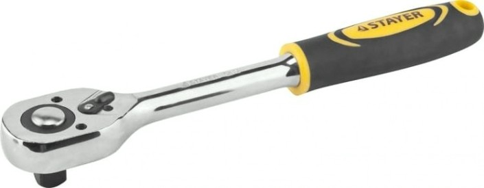 Трещотка STAYER PROFI для торцовых головок сr-v сталь, 45 зубцов, 3/8" [27786-3/8]