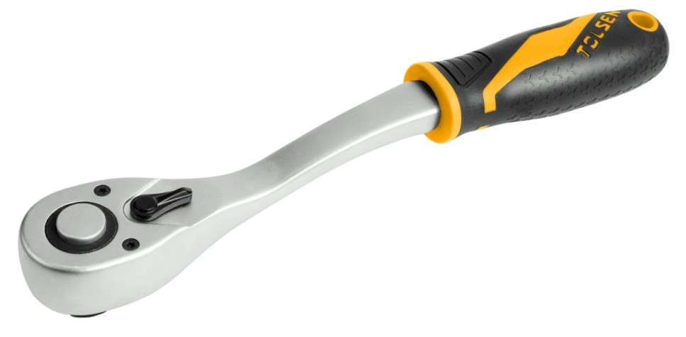 Трещотка tolsen TT16118 "GRIPro", 1/4", 153 мм, 72 зубца, флажковая с кноп