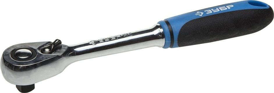 Трещотка ЗУБР ПРОФИ для торцовых головок сr-v сталь, 48 зубцов, 1/4" [27731-1/4]