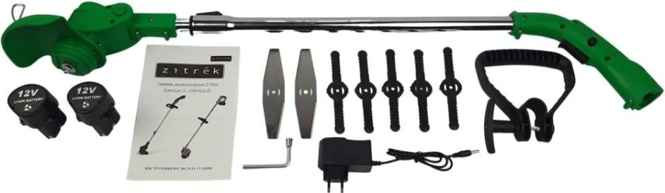 Триммер аккумуляторный ZITREK GreenCut 12 (12в, li-ion аккумулятор 2шт) [082-2001]