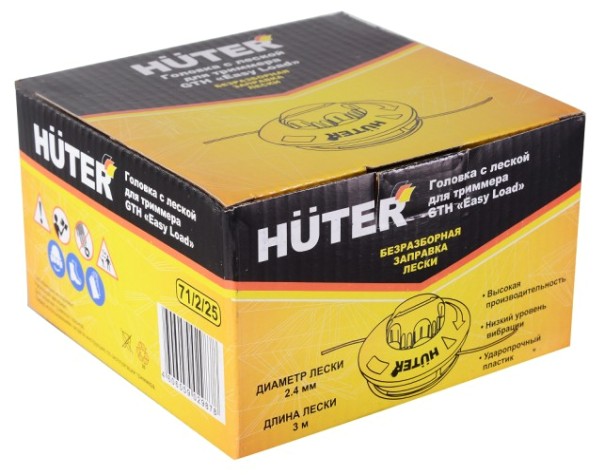 Триммерная головка HUTER GTH Easy Load для GGT,GET-1200,GET-1500,GET-1700 [71/2/25]