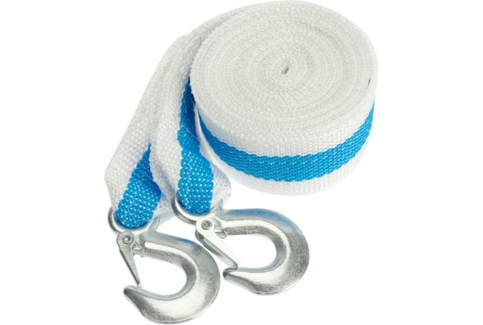 Трос буксировочный REXANT 80-0229 7т, 5м, с двумя крюками, в чехле