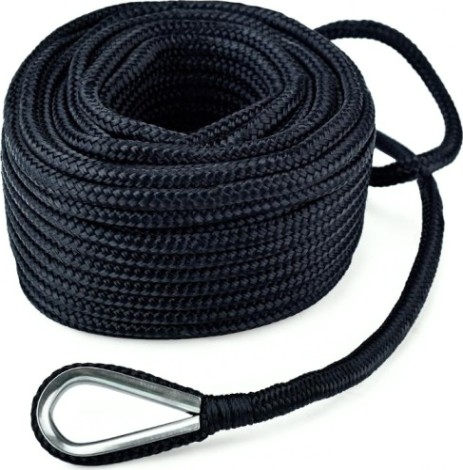 Трос (конец) якорный SKIPPER плетеный, 6мм*50м, нейлон черный [SK-TANBR650B]