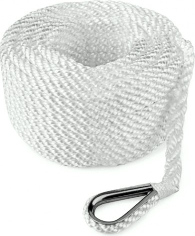 Трос (конец) якорный SKIPPER трехпрядный, 10мм*30м, нейлон белый [SK-TAN3ST1030W]