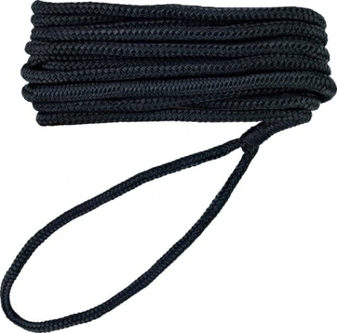 Трос швартовый с огоном SKIPPER плетеный, 10мм*7,62м, нейлон черный [SK-TDNBR10762B]