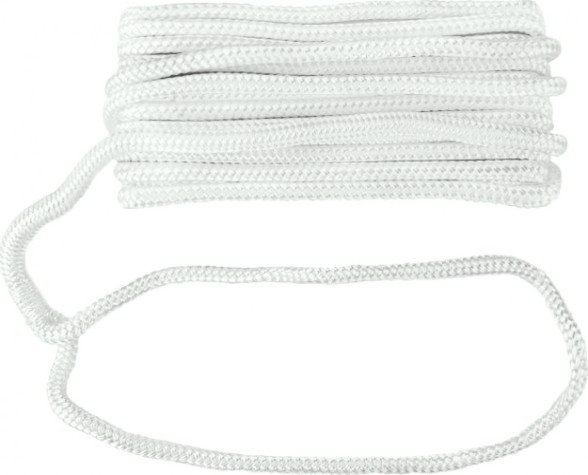 Трос швартовый с огоном SKIPPER плетеный, 12мм*7,62м, нейлон белый [SK-TDNBR12762W]