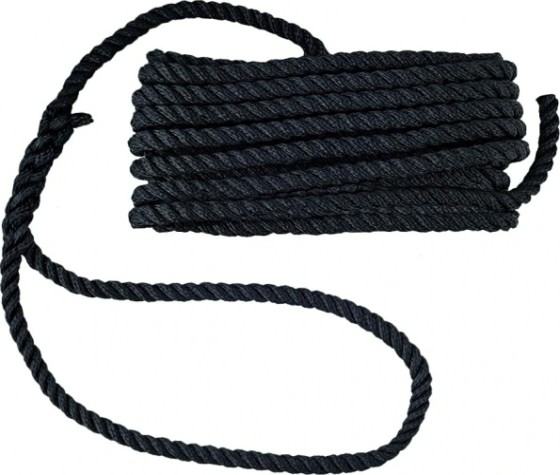 Трос швартовый с огоном SKIPPER плетеный, 16мм*7,62м, нейлон черный [SK-TDNBR16762B]