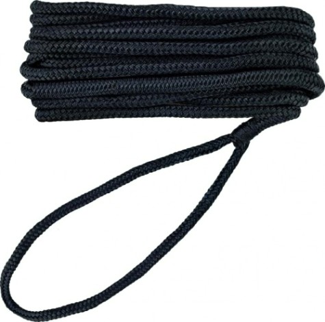 Трос швартовый с огоном SKIPPER плетеный, 8мм*10,67м, нейлон черный [SK-TDNBR81067B]