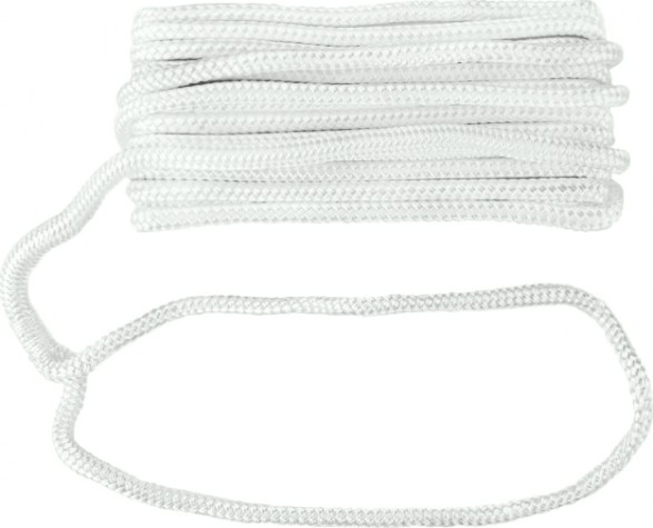 Трос швартовый с огоном SKIPPER плетеный, 8мм*6,1м, нейлон белый [SK-TDNBR861W]