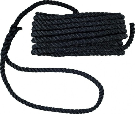 Трос швартовый с огоном SKIPPER трехпрядный, 12мм*10,67м, нейлон черный [SK-TDN3ST121067B]