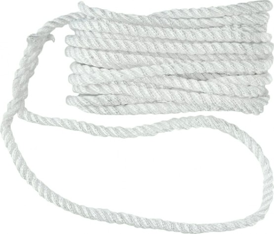 Трос швартовый с огоном SKIPPER трехпрядный, 12мм*7,62м, нейлон белый [SK-TDN3ST12762W]