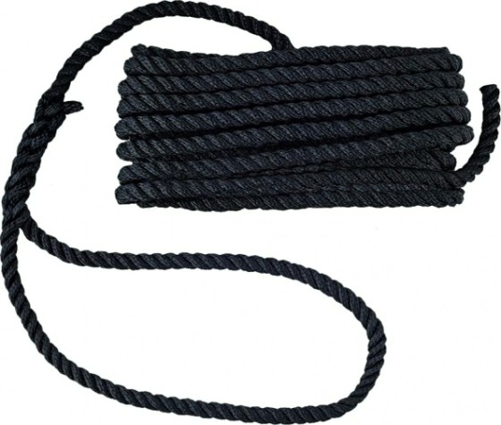 Трос швартовый с огоном SKIPPER трехпрядный, 16мм*7,62м, нейлон черный [SK-TDN3ST16762B]