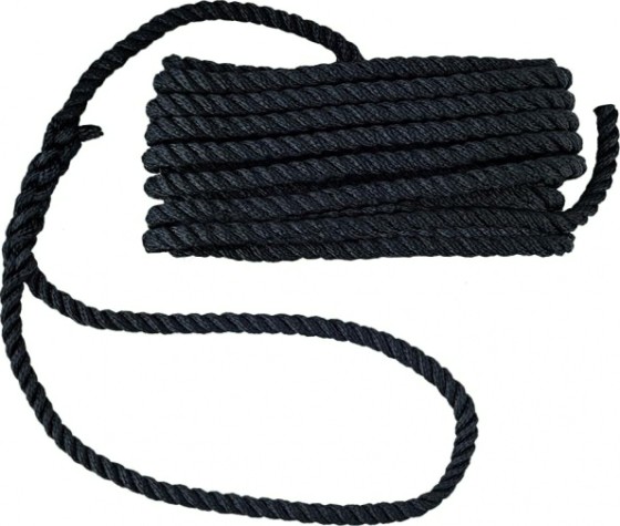Трос швартовый с огоном SKIPPER трехпрядный, 6мм*10,67м, нейлон черный [SK-TDN3ST61067B]