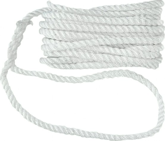 Трос швартовый с огоном SKIPPER трехпрядный, 6мм*6,1м, нейлон белый [SK-TDN3ST661W]
