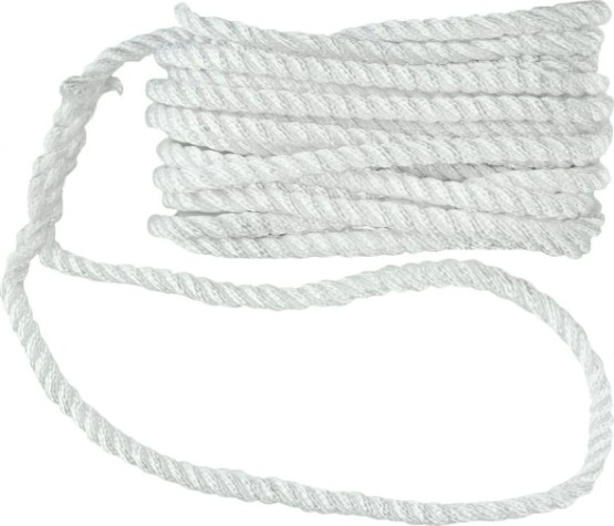 Трос швартовый с огоном SKIPPER трехпрядный, 8мм*6,1м, нейлон белый [SK-TDN3ST861W]