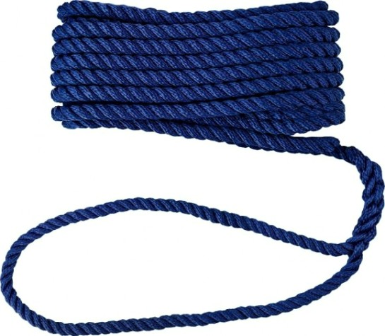 Трос швартовый с огоном SKIPPER трехпрядный, 8мм*6,1м, нейлон синий [SK-TDN3ST861BL]