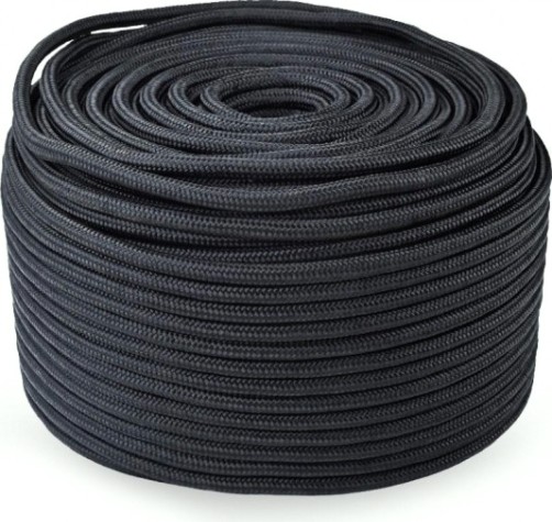 Трос якорный, швартовый, для кранца SKIPPER плетеный, 14мм*100м, нейлон черный [SK-TUNBR14100B]