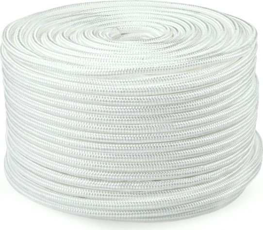 Трос якорный, швартовый, для кранца SKIPPER плетеный, 8мм*100м, нейлон белый [SK-TUNBR8100W]