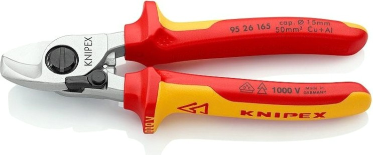 Тросорез KNIPEX 9526165SB 165 мм, с пружиной, диэлектрический [KN-9526165SB]